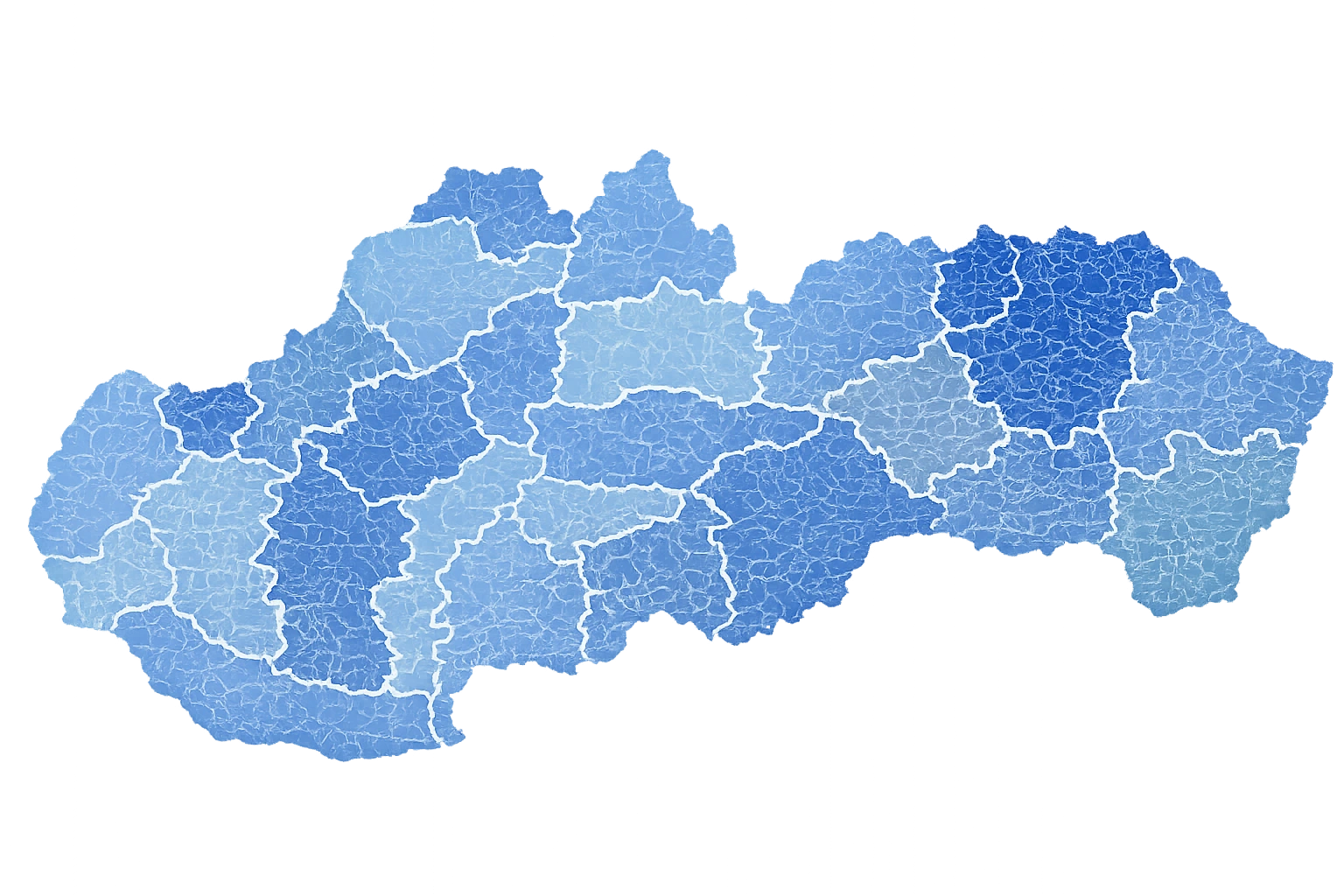 Klikacia mapa regiónov Slovenska